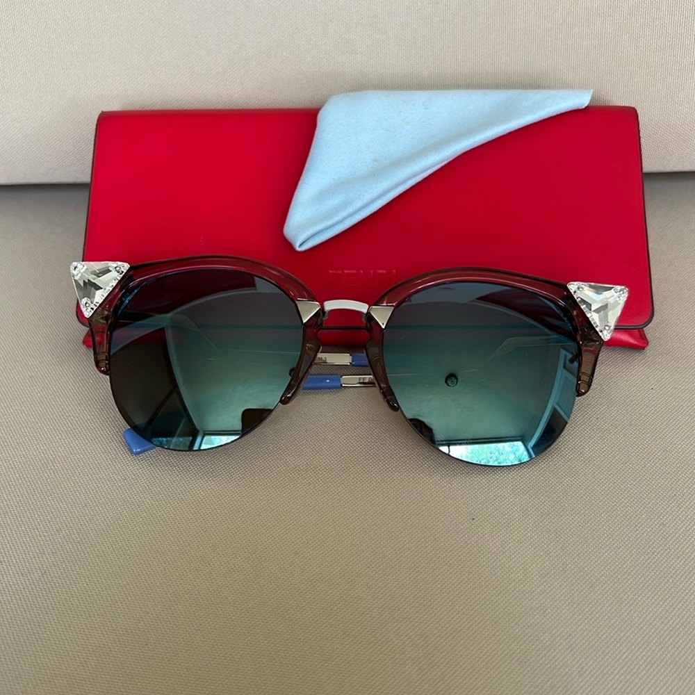 Stylish Black Sunglasses with Red Case